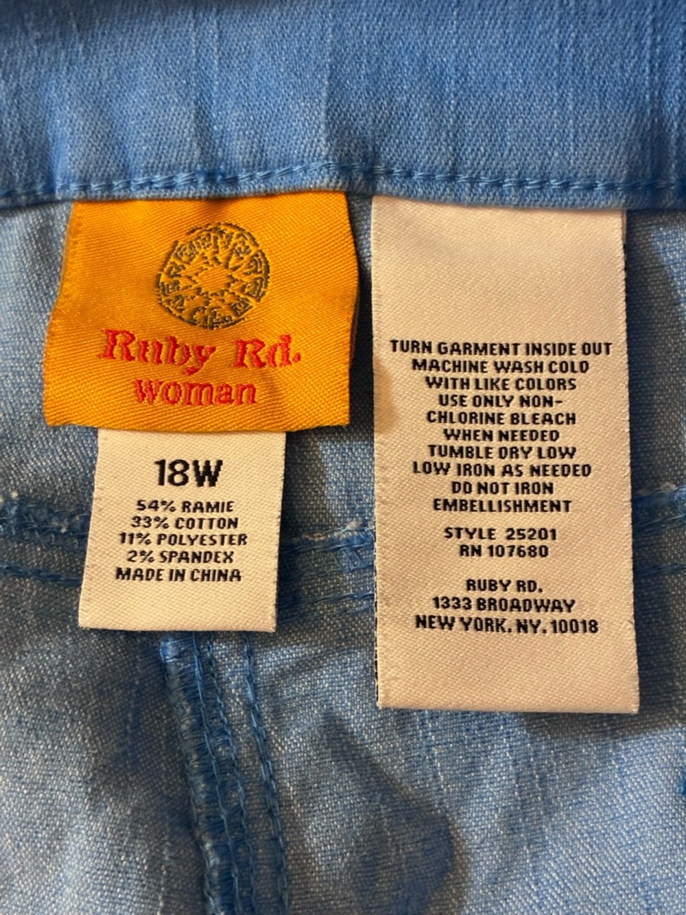 Ruby Rd. Light Blue Stretch Jeggings - Picture 2 of 6